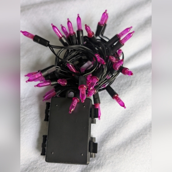 Christmas Lights, 50-Count Black Wire Light Set, Battery Operated Lights (EUC) - Picture 4 of 6